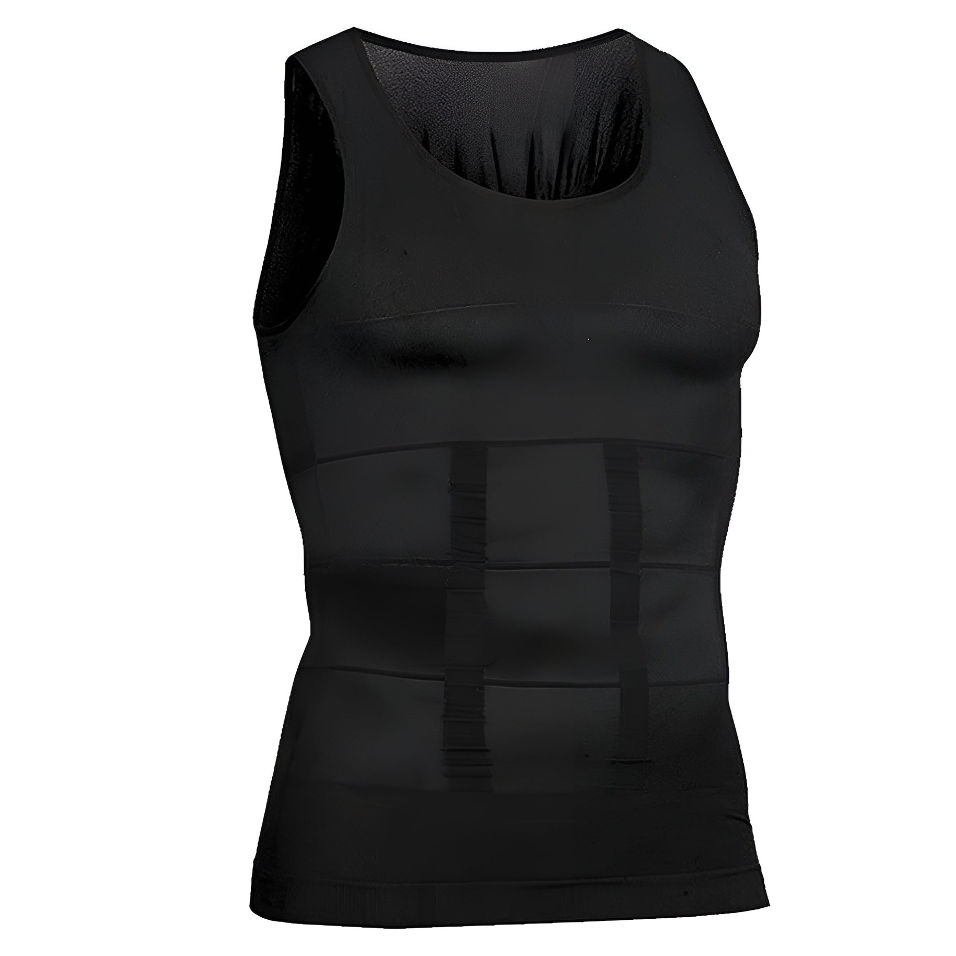 Black compression tank top on a white background
